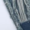 High-Waisted Ripped Washed Denim Shorts - Women's Summer Hot Pants