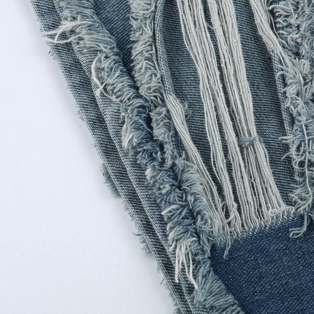High-Waisted Ripped Washed Denim Shorts - Women's Summer Hot Pants