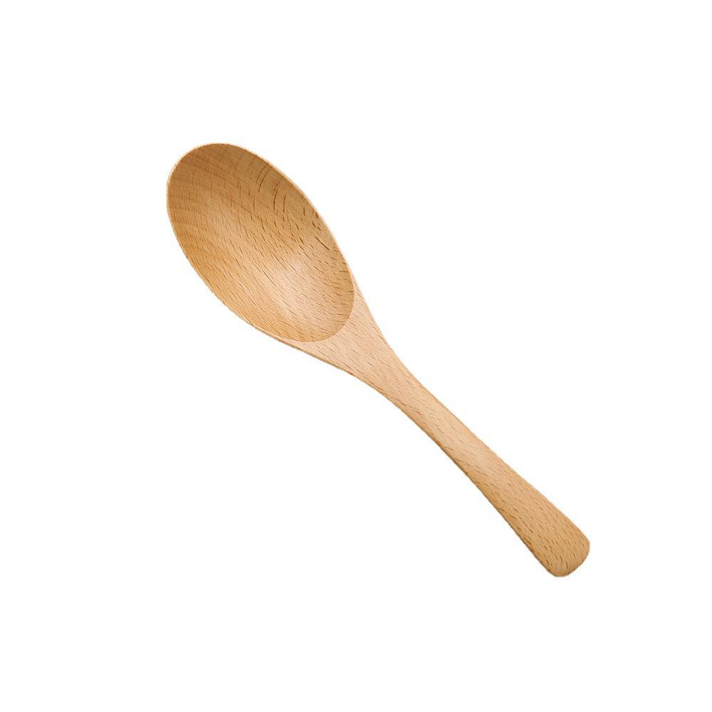 Japanese Korean Style Beech Wood Large Curved Spoon, 16cm x 4cm