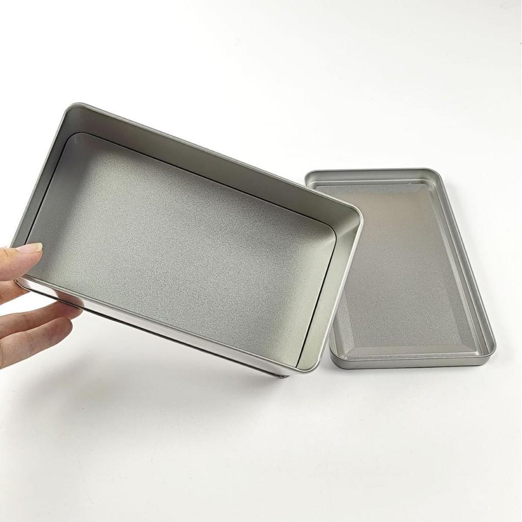 Rectangular Buckled Tin Cookie & Candy Box with Flip-Top Lid