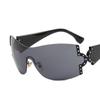 Occhiali da Sole Punk Lusso Y2k Donna Lente Unica Occhiali Marca Designer Unisex Lenti Sfumate Occhiali Strass Occhiali