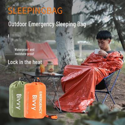 Orange Notfall-Aluminium-Schlafsack mit Aufbewahrung – Kälteschutz & Katastrophenhilfe