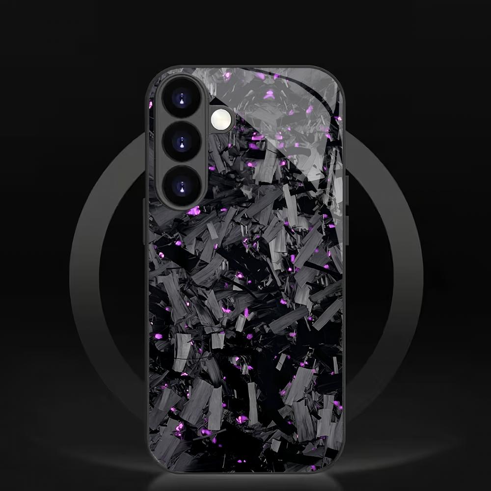 Fashionable black tempered glass phone case suitable for Samsung GalaxyS26 S25 S24 S23 S22 S20FE/Ultra/Plus anti drop back cover