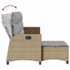 3 Piece Garden Sofa Set with Cushions L Shaped Beige Poly Rattan