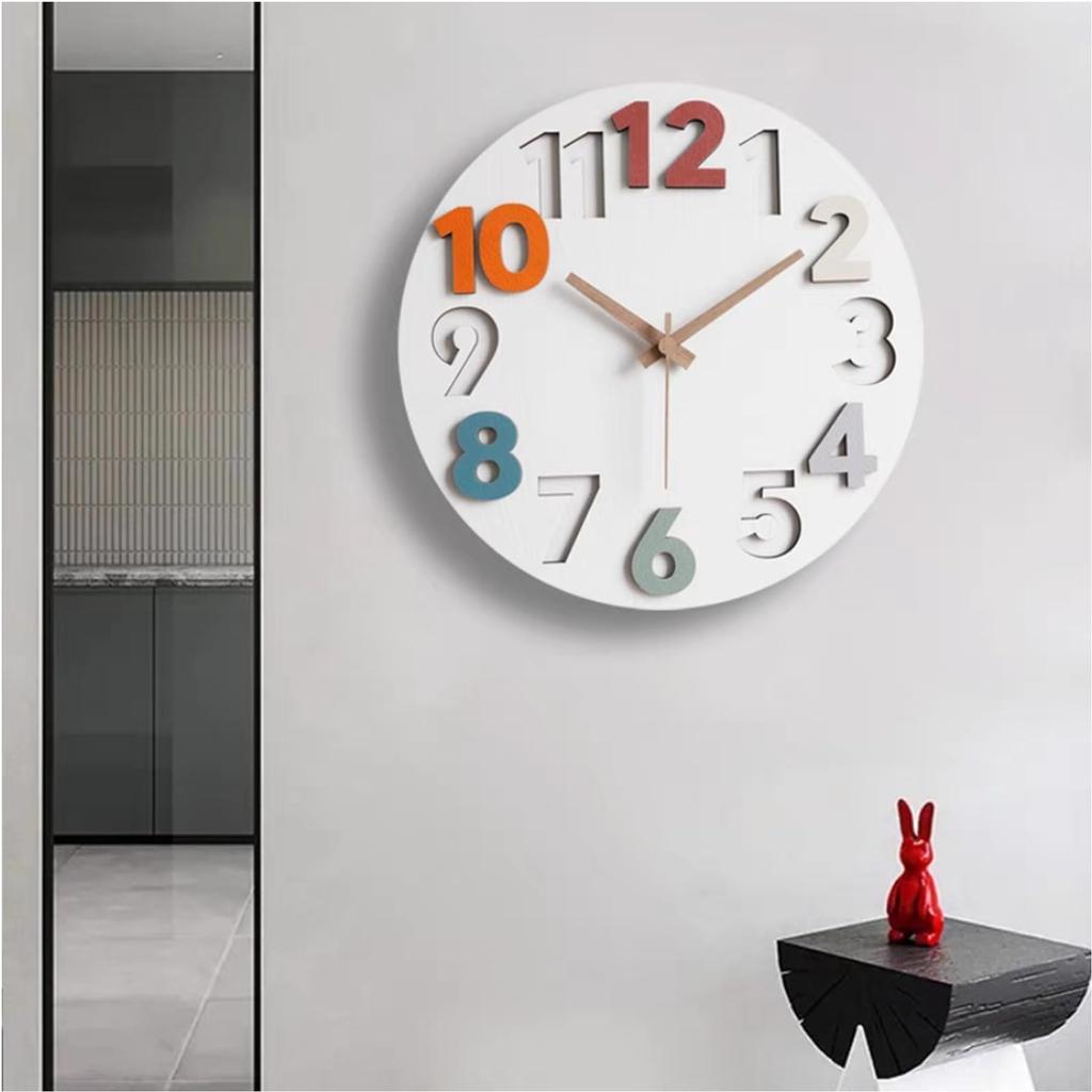 Wall 3D Wall Clock Western Easy to 3D Diameter Clock, Nordic, Stylish, Silent, Numbers, Clock, Interior, Style, Quiet, Read, Numbers, 30cm, Quiet,