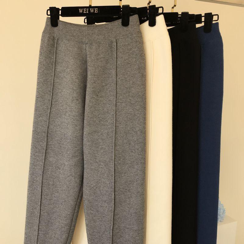 Chic Autumn Winter Chic Harem Pants Women Loose Trousers Comfortable Thick Warm All-match Knitted Granny Pants