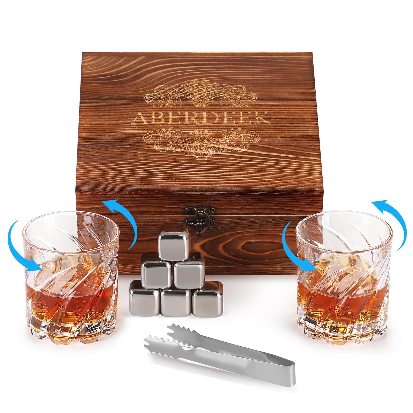 

Spinning Rocks Glasses for Mixing Perfect for Wedding and These rotating glasses are perfect for and come in a wooden box with ice Drinks Birthdays,