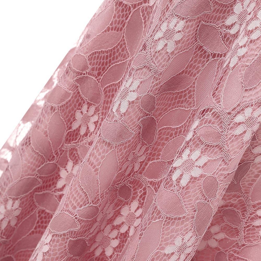 Women Vintage Princess Floral Lace Cocktail Neckline Party Aline Swing Dress