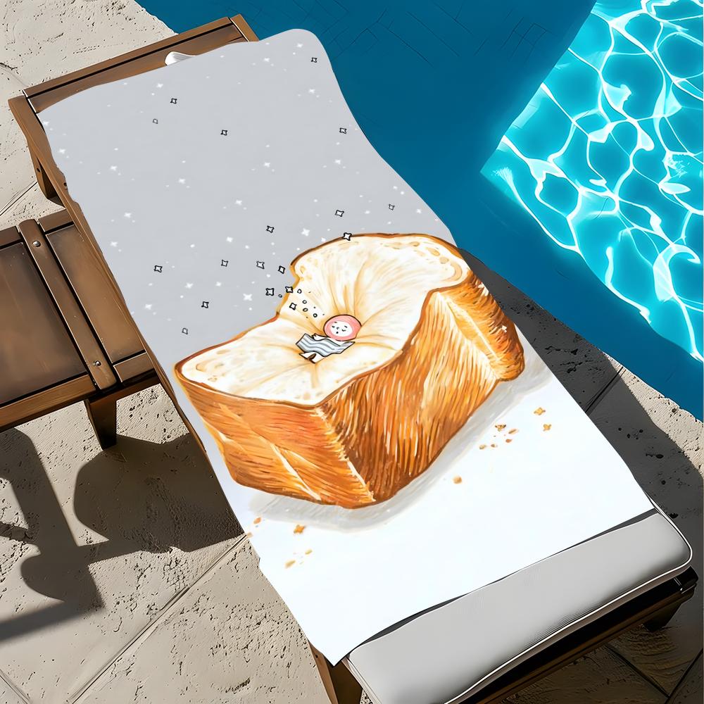 Art Bread Cute Towel Towel Soft Pool Gift For Travel Gym Shower Cool Camping Quick Dry Sports  Large Beach Towel