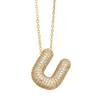 Alphabet 26 Letters Necklace Gold Color Women Sweater Chain Simple A-Z Letter Clavicle Chain  Daily