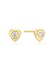 Gold Sparkling Shield Stud 925 Silver Earrings E067-03G.