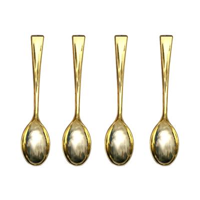 72PCS Plastic Disposable Golden Mini Spoon Set Plastic Imitate Metal Flatware for Barbecue Party Picnic