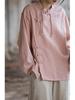 Spring Style Women's Ramie Cotton Long Sleeve Top with Handmade Frog Buttons