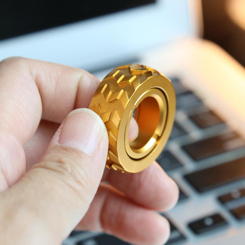 Anello Tattile per Pneumatico Anello a Cricchetto Meccanico Fidget Giocattoli EDC Lega di Alluminio Punta delle Dita Metallo Giocattoli Pneumatici Spinner Antistress Giocattoli Fidget