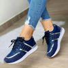 Women's Sneakers Platform Casual Shoes Leather Patchwork Vulcanized Shoes Fashion Plus Size Shoes Outdoor Lace Up Running Shoe