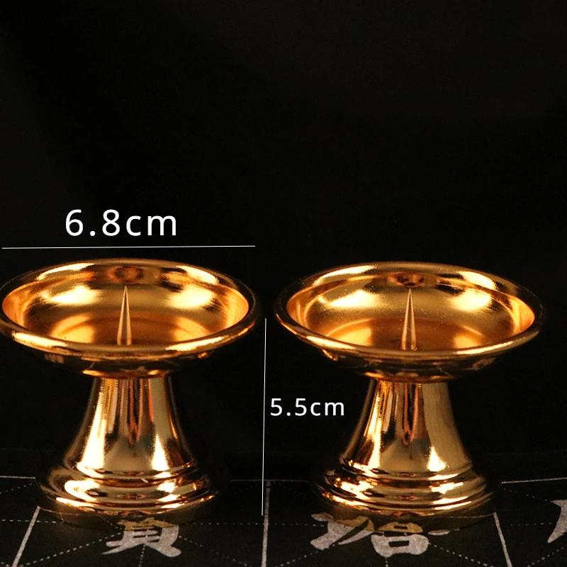 

1pc Metal Candlestick Household Sacrifice and Blessing Buddhist Temple Supplies Make Offerings To Buddha Home Desktop Decoration