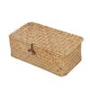 Seagrass Seagrass Storage Basket Handwoven With Lid Basket Bins with Lids Rectangular Desktop Organizer Office Desk