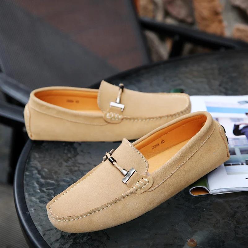Fashion New Mens Loafers Summer Comfy Breathable Slip On Walking Casual SHoes Luxury Handmade Suede Leather Driving Boat Shoe Moccasins