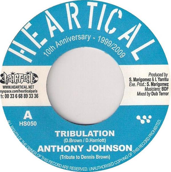 

7inch Record ANTHONY JOHNSON ROOTSAMALA Tribulation Injustice HS050 Heartical 2009 France Reggae Ska Dub Used