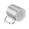 220ml Stainless Steel Cup Camping Traveling Outdoor Cup Double Wall Mug with Carabiner Hook Handle