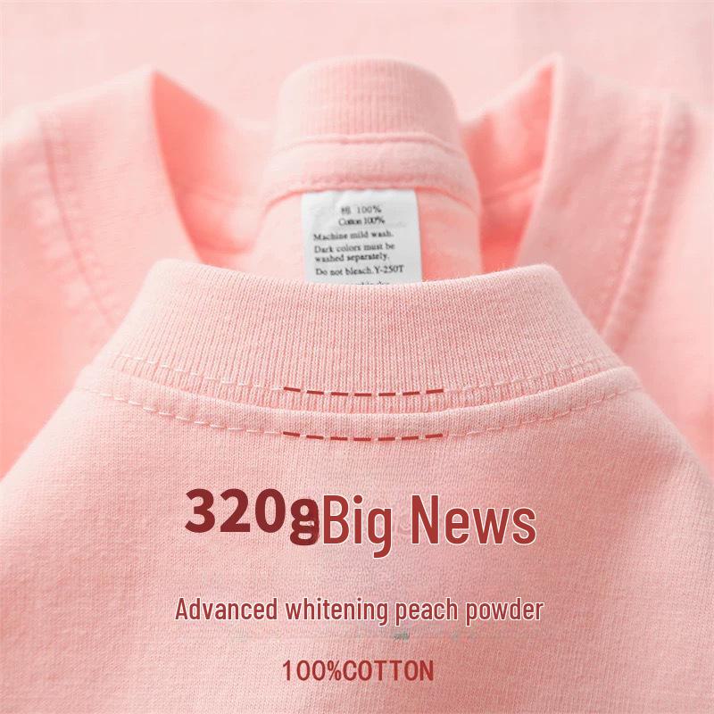 320g Heavyweight White Cotton Short-Sleeve T-Shirt for Men and Women - Thick, Non-Transparent, Loose Fit, Perfect for Summer. 