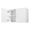 Laundry Room Wall Cabinet, 2-Tier Wall Mounted Hanging Cabinet with Adjustable Shelf, Cupboard Storage with 2 Doors, for Kitchen, Bathroom, Laundry,