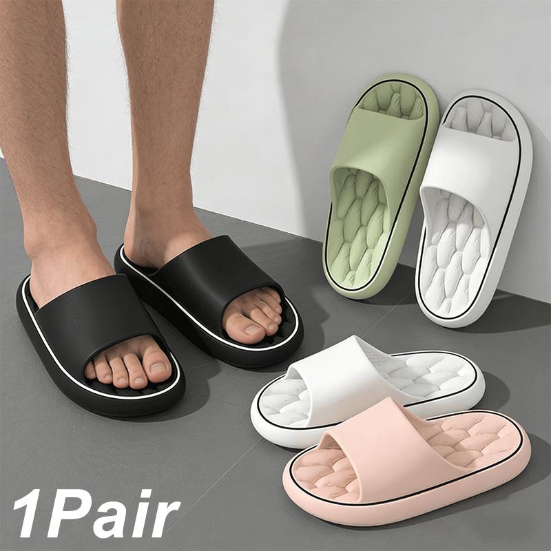 Unisex Colorful Flip Flops Door Slides Simple Super Light Fashion Soft Slippers Bathroom Elastic Shoes Beach EVA