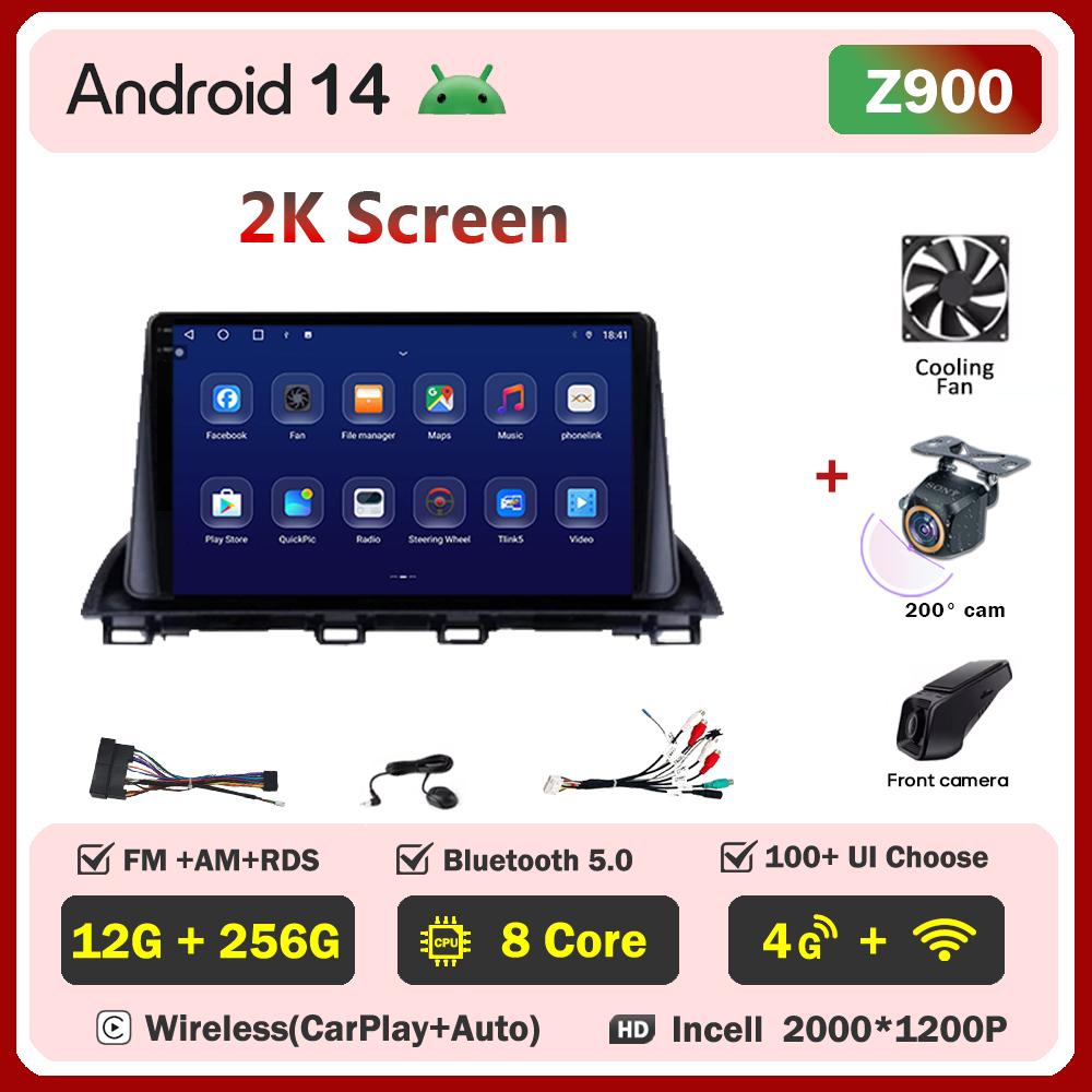 For Mazda 3 Axela 2014 22015 2016 2017-2019 Car Multimedia Video Player Touch Screen Android 14 Car Radio GPS Navigation Wifi