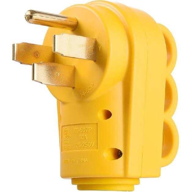 Snowy Fox RV 50 Amp Female Replacement Plug 14-50R Heavy Duty 125V/250V Receptacle Plug With Ergonomic Handle For RV, Camper, Caravan