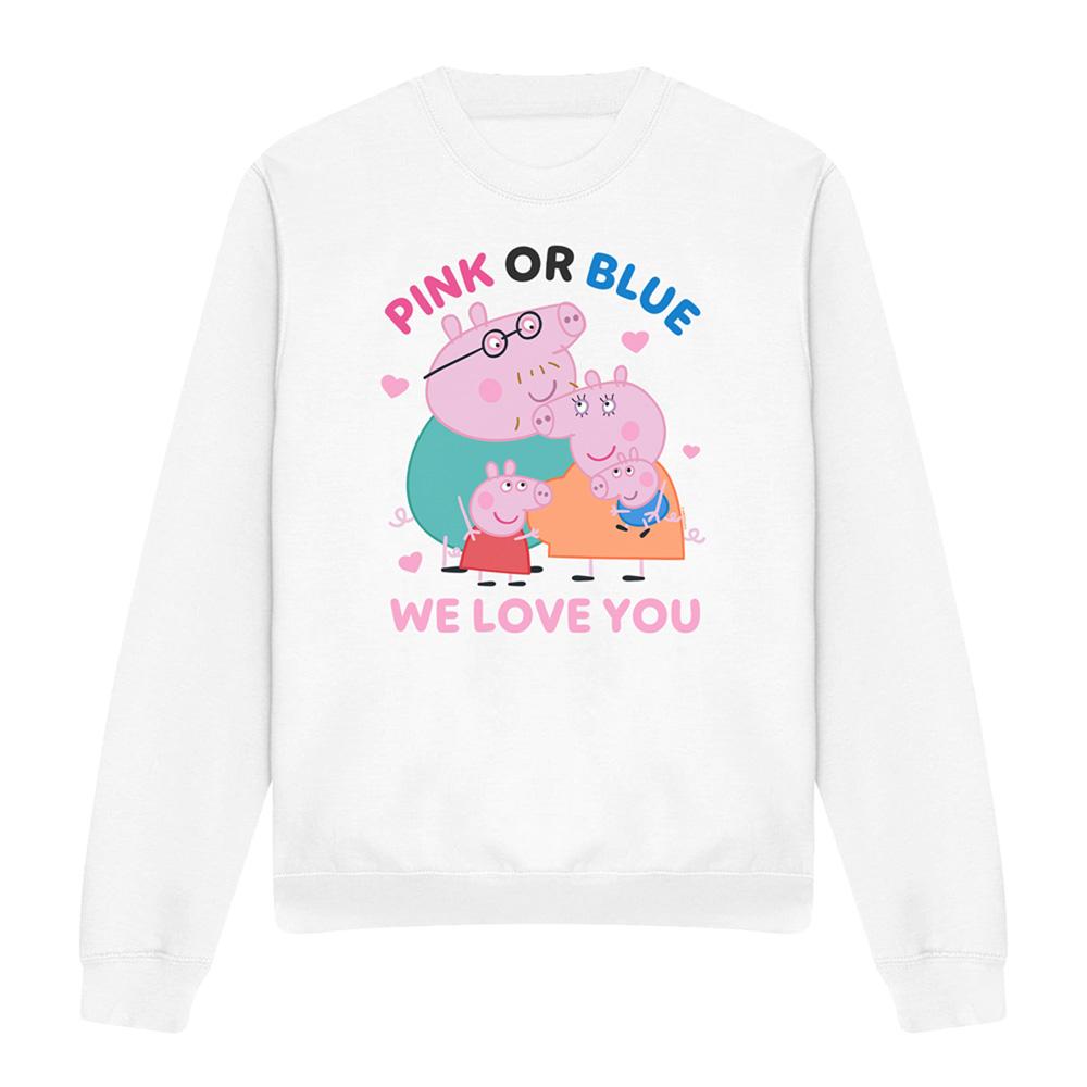 Peppa Pig Unisex Adult Pink Or Blue We Love You Sweatshirt