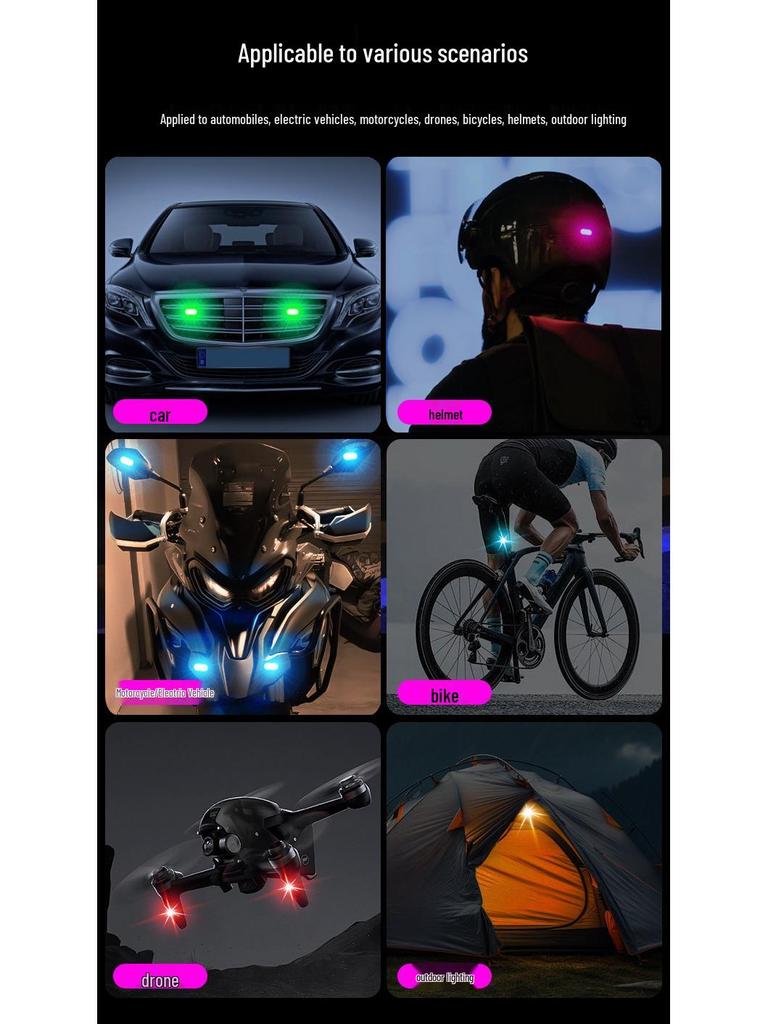 Waterproof Strobe Light for Cars, Motorcycles, Drones, Bicycles, and Aircraft