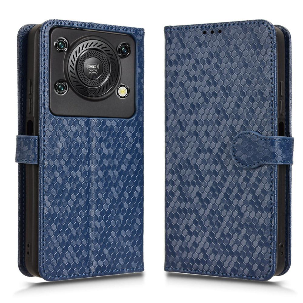 Pro Oukitel C60 Pro/C60 Peněženkové pouzdro Vzor teček Ražba PU kůže Kryt na telefon s poutkem na zápěstí