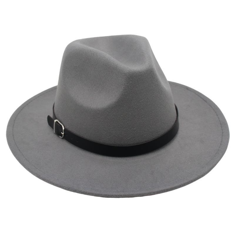 

Nostalgic Top Hat Studio Jazz Hat Men S And Women S Belt Buckle Felt Hat Shade Model Wool Hat Hepburn Style One size fits all світло-сірого кольору