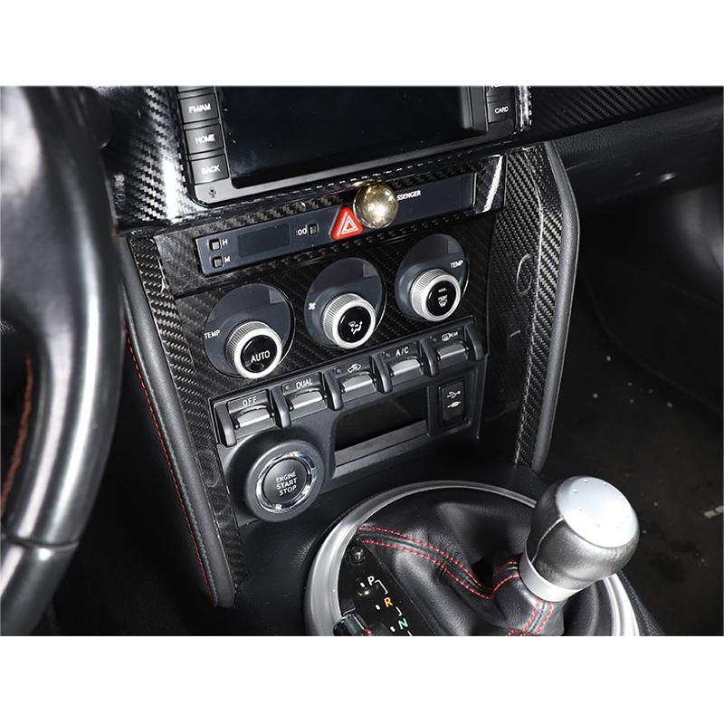 Black Carbon Fiber Style ABS Interior Center Control Side Trim Cover Cap Decor Moulding Fit For Toyota 86 Scion FR-S Subaru BRZ