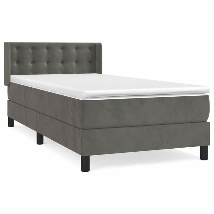 Maison Exclusive - Sommier à lattes de lit avec matelas Gris foncé 100x200 cm