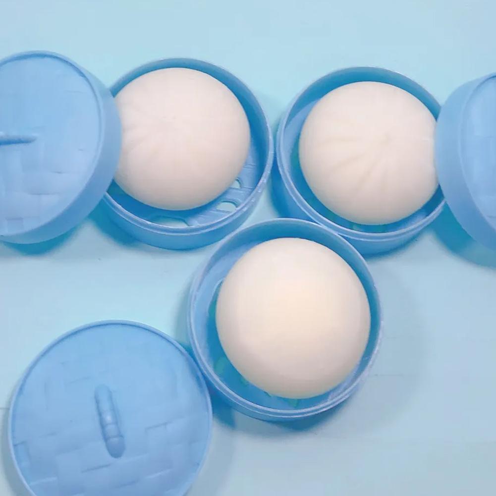 Bai Fen Bai Toys Blue Toys Dumpling Squishes Stress Balls Fidget Sensory Simulation Food Squishies Bun With Steamer Squeeze Dough Ball Gift Presents