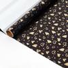 Black Gold Polka Dot and Crown Large Gift Wrapping Paper