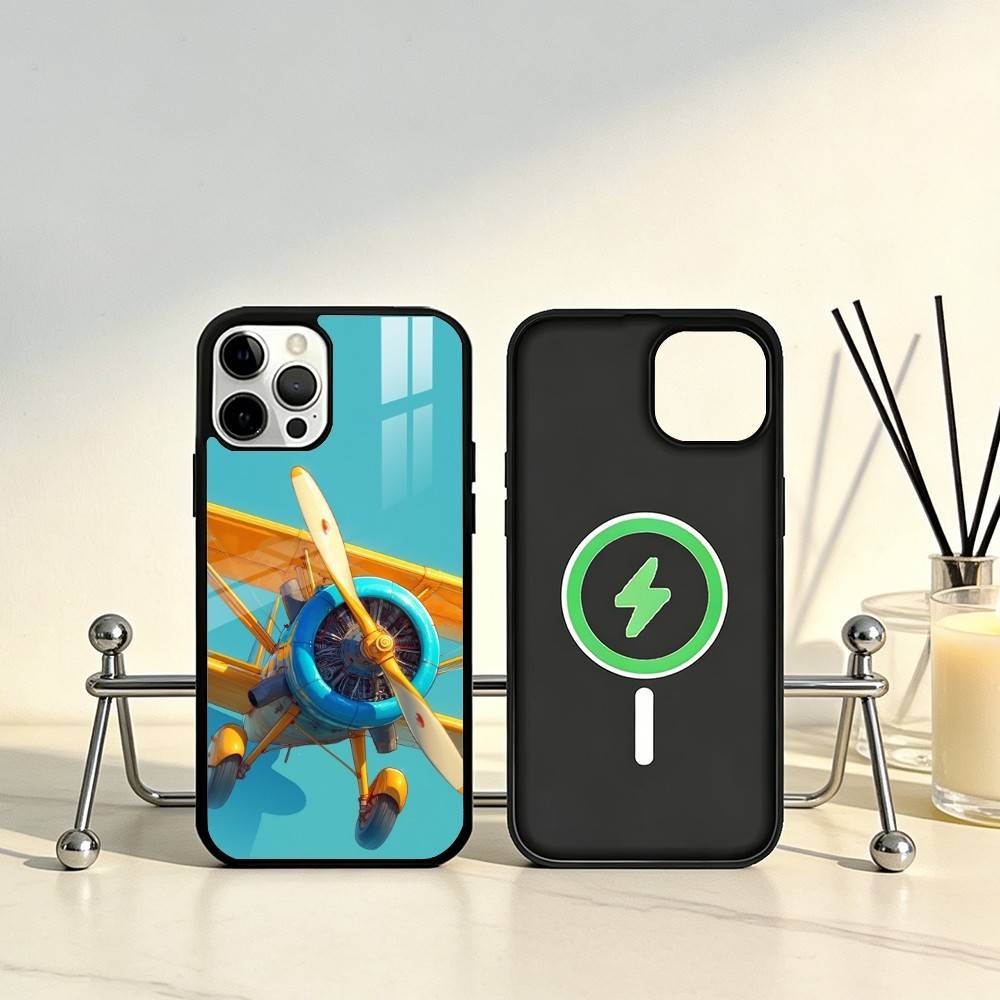 Aircraft Art Phone Case For iPhone17,16,15,14,13,12,11 Plus,Pro Max Magnetic For Magsafe Wireless Charging