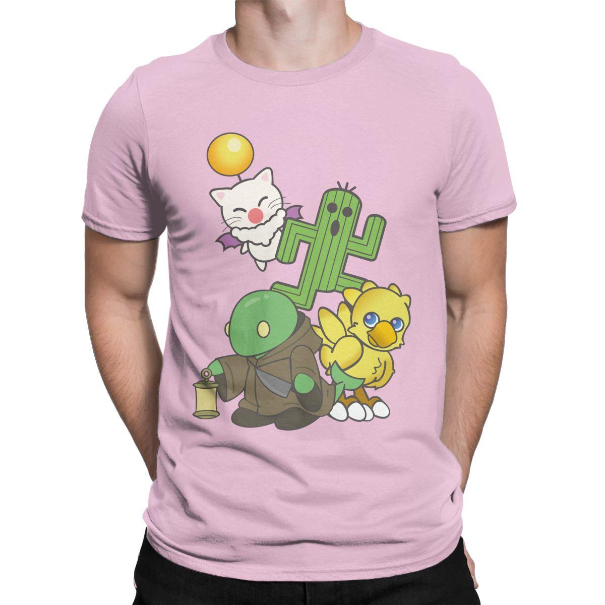 

2025 Team Final Fantasy Moogle Chocobo Tonberry Cactuar Rpg Game Square Enix Geek Nerd T Shirts Men s Cotton Clothes Gift Idea XL