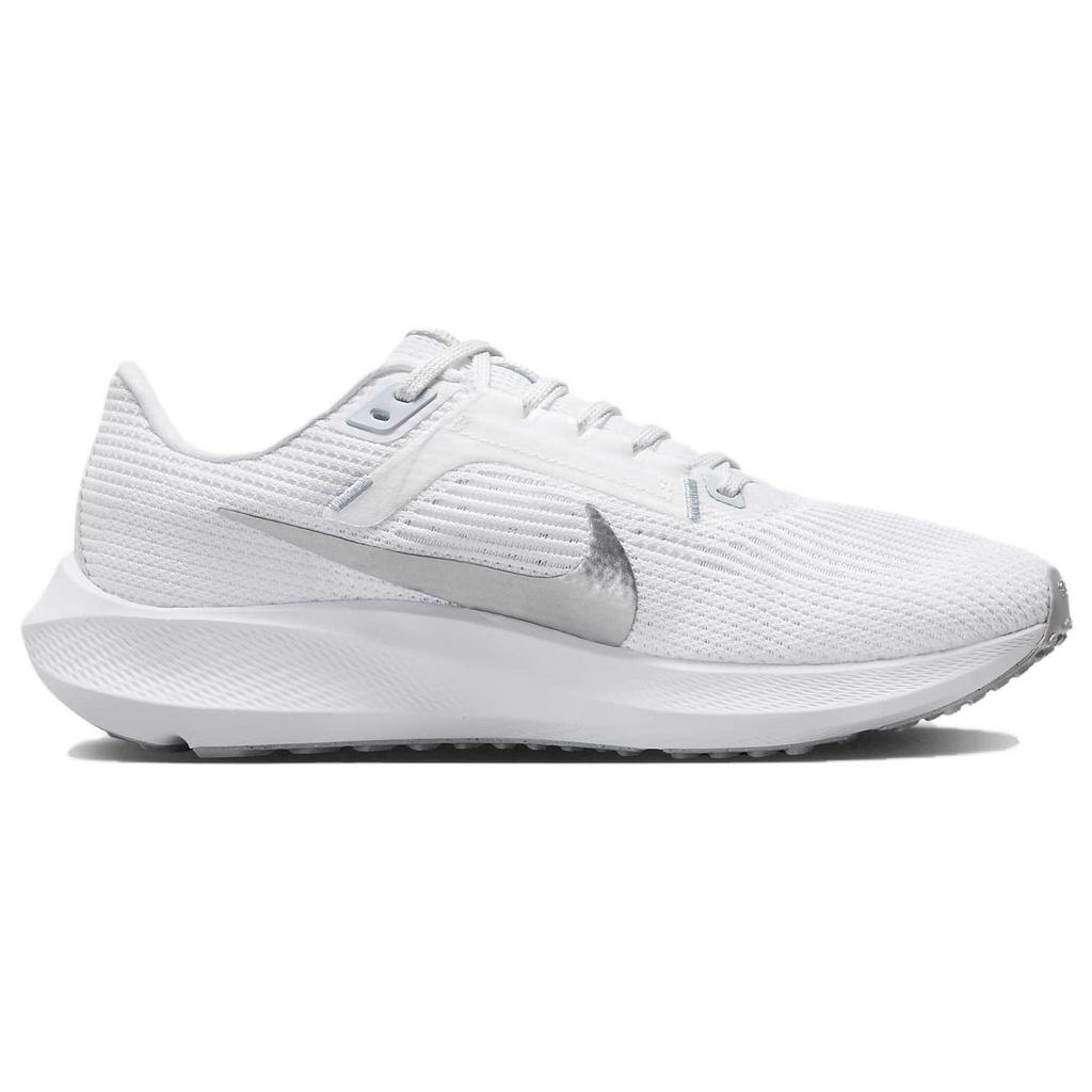 Nike Air Zoom Pegasus 40 Women White Pure Platinum Metallic Silver Running Shoes DV3854-101
