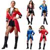 Giacca da Pista da Circo da Donna con Frange sulle Spalle, Collo a Revers, Maniche Lunghe, Polsini in Pizzo, Blocco di Colore, Raso per Feste a Tema Halloween, Carnevale, Role Playing
