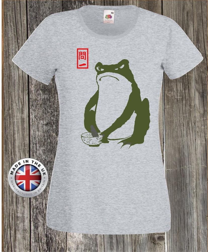 Сердитый чайный жаб футболка Ходзи японская гравюра на дереве серая футболка, унисекс приталенная XL