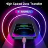 USB to USB C Cable, LED Light Up for Camping,100W Fast Charging, RGB Breathing Charger Cord for iPhone 16 15 Galaxy S10 S10+, LG V30, and More