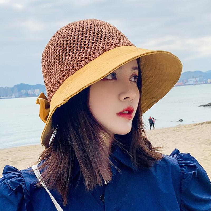 Hat, women's summer sunscreen, sunshade, straw hat, hollow fashion, cool Korean version trend, versatile sun hat, travel bucket hat