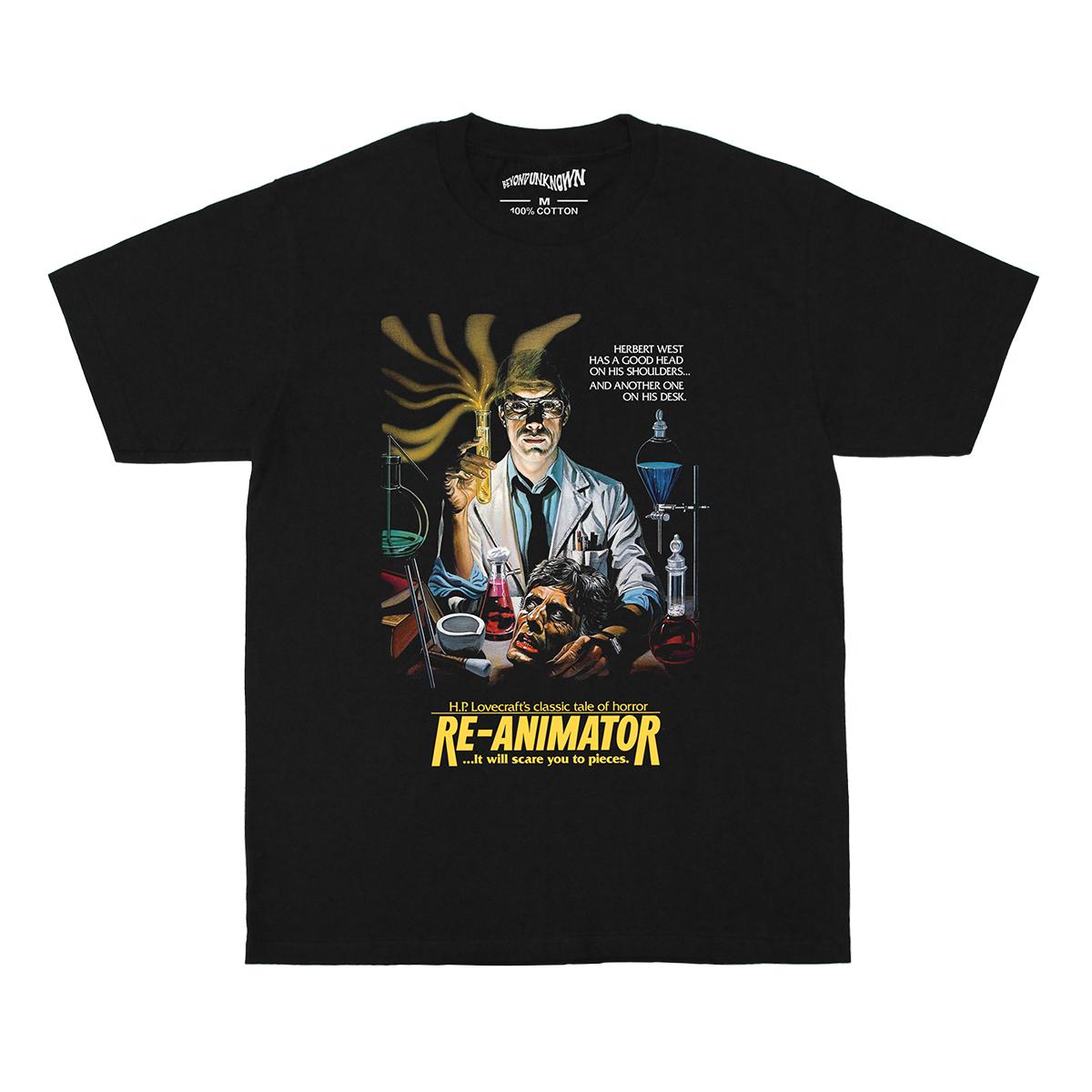 

Re Animator TShirt Jeffrey Combs 80S Horror Movie Zombie Demons Evil Dead Unisexs Clothing Short Sleeve Cotton Casual Print Shirt 4XL