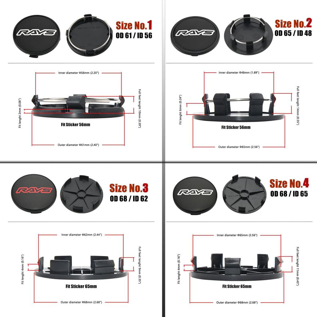 Wheel Center Cap 61mm VOLK RAYS Emblem 65mm 68mm Wheel Cover Hub Cap 69mm 74mm 75mm 76mm Car Rim Tire Accessories
