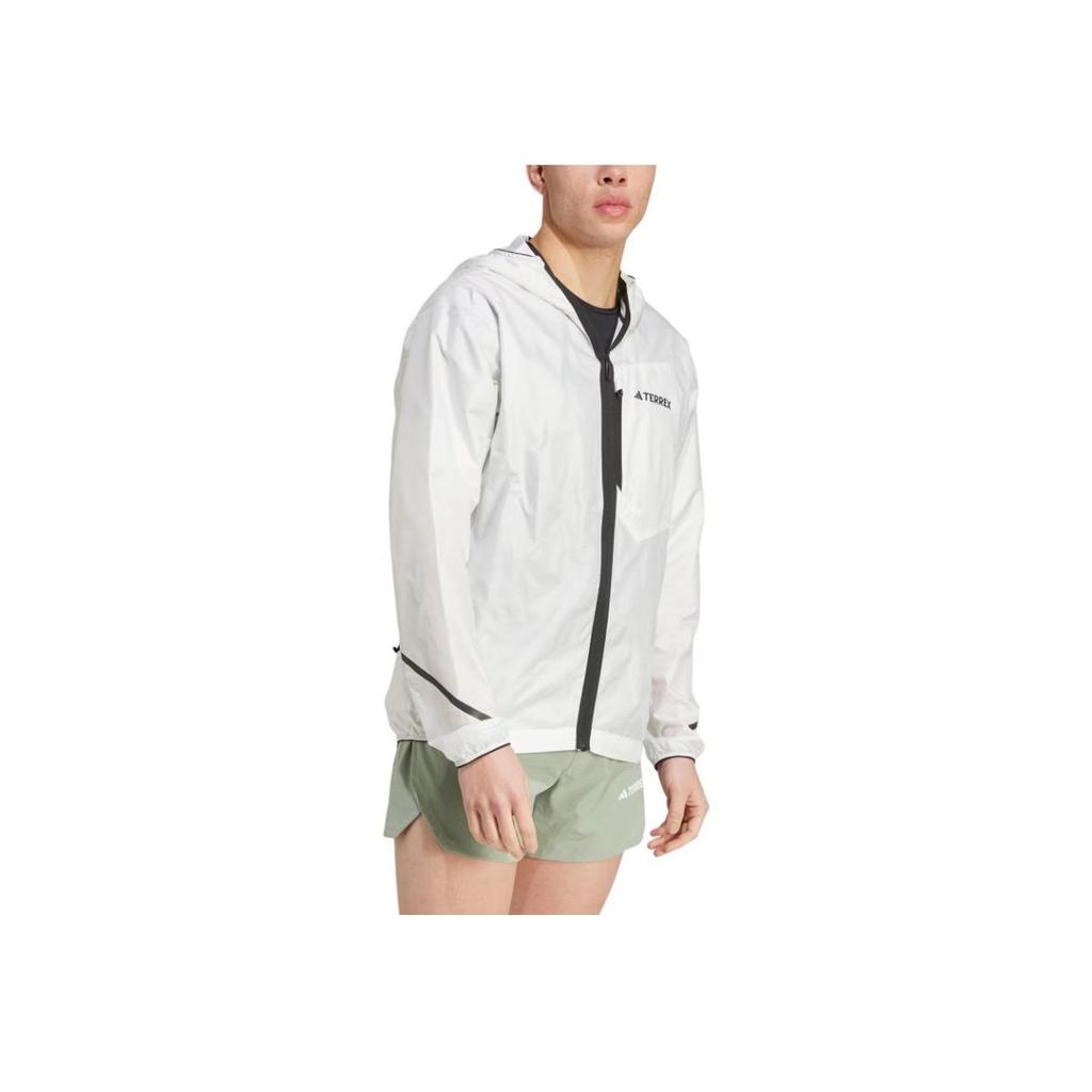 Adidas Terrex Xperior Light Windweave Printed Letter Hooded Zip Windbreaker Jacket Men Jackets Uncolored IN6722
