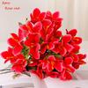 2PCS Simulated 5-forked, 10-headed colorful lilies, wedding and home decorations, artificial daffodils and orchids.