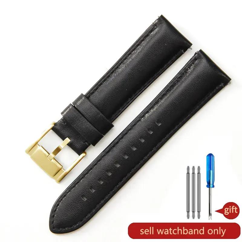 For Fossil Fs4813 Fs4735 Q Smart Series Men's Genuine Cow Leather  Sweatproof Breathable Watchbands with Needle Buckle  22 24mm