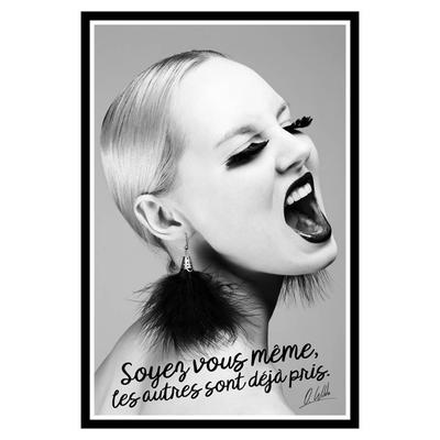 [Q7686] - Toile noir & blanc 'Citations' (Soyez vous même- les autres sont déjà pris - O. Wilde) - 40x60 cm